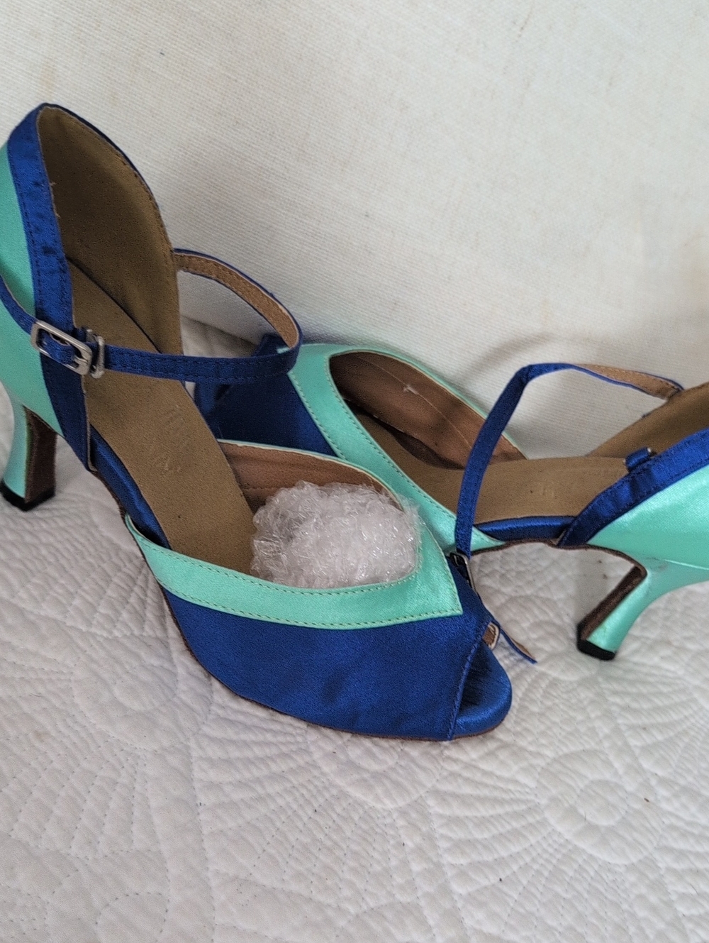Blue & Mint Strappy Women's Dress Heels
